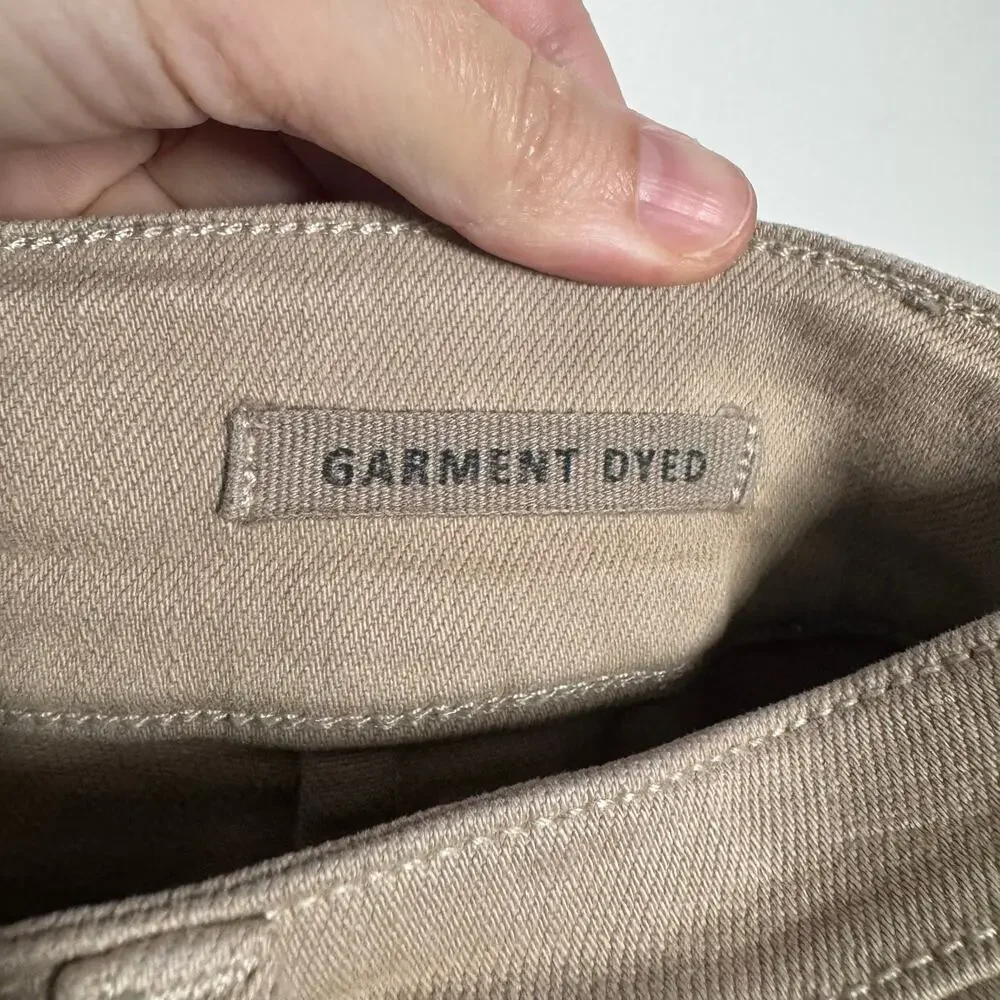 Judy Blue Garment Dyed Tummy Control Jean Pants Women 7/28 Tan Flare Leg‎ Boho